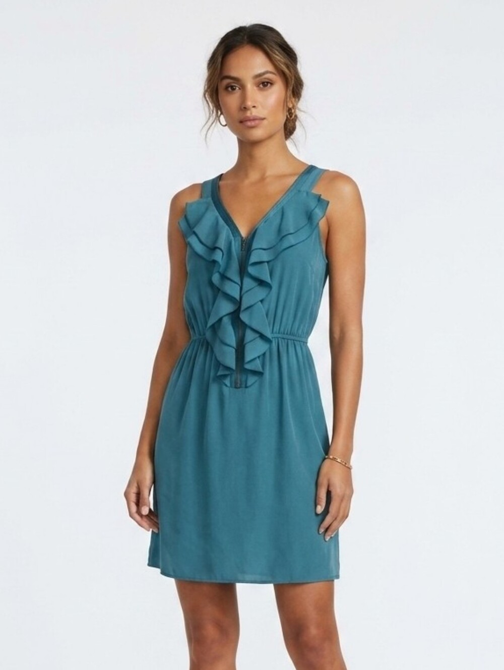 Dress Zip Front Teal Small